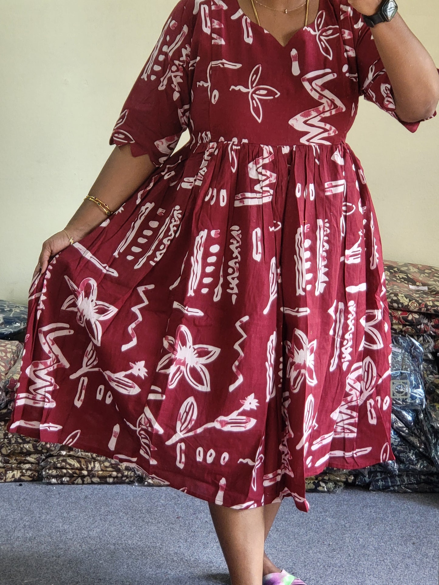Plus size feeding kurtis meroon