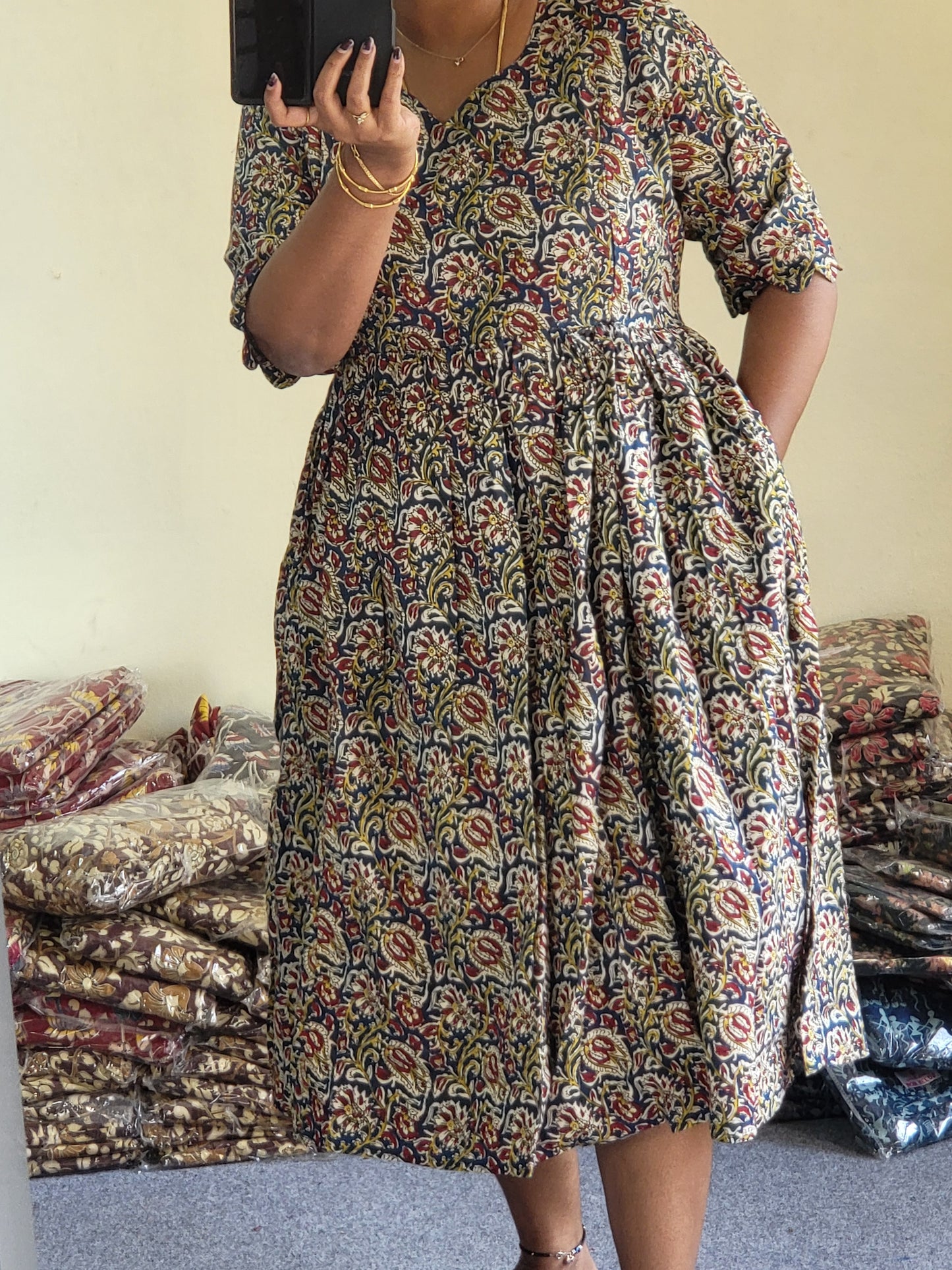 Plus size feeding kurtis blu Kalamkaari
