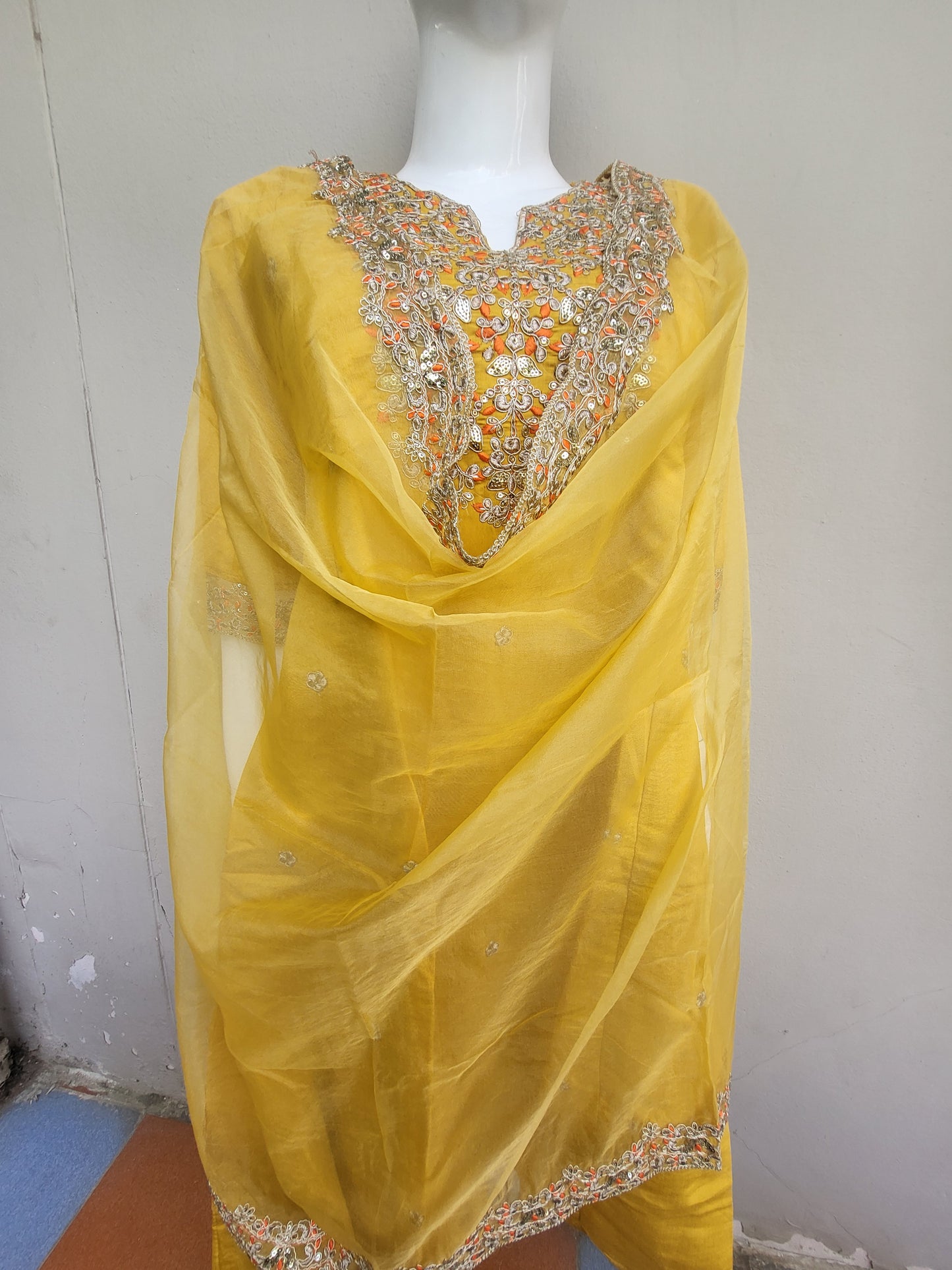 Festive party wear feeding 3pc sets yellow
