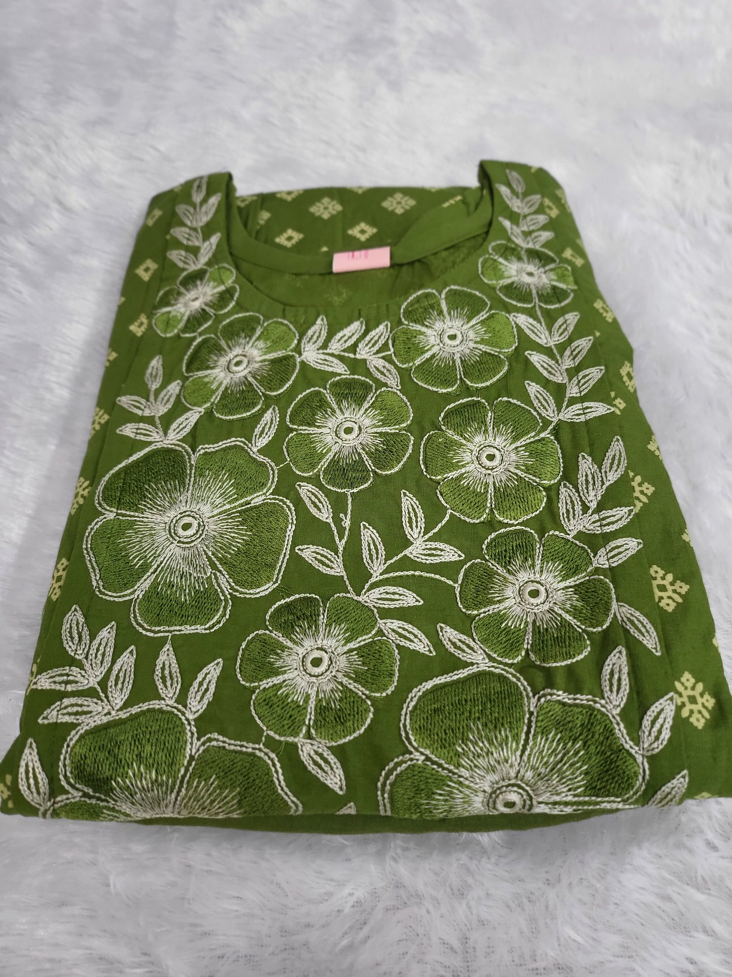 3pc set embroidery grn1