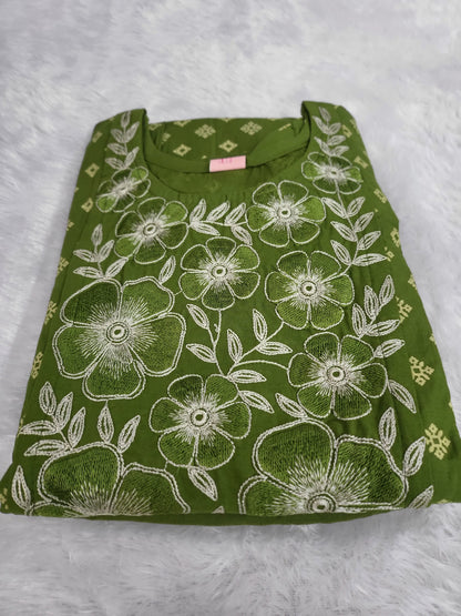 3pc set embroidery grn1