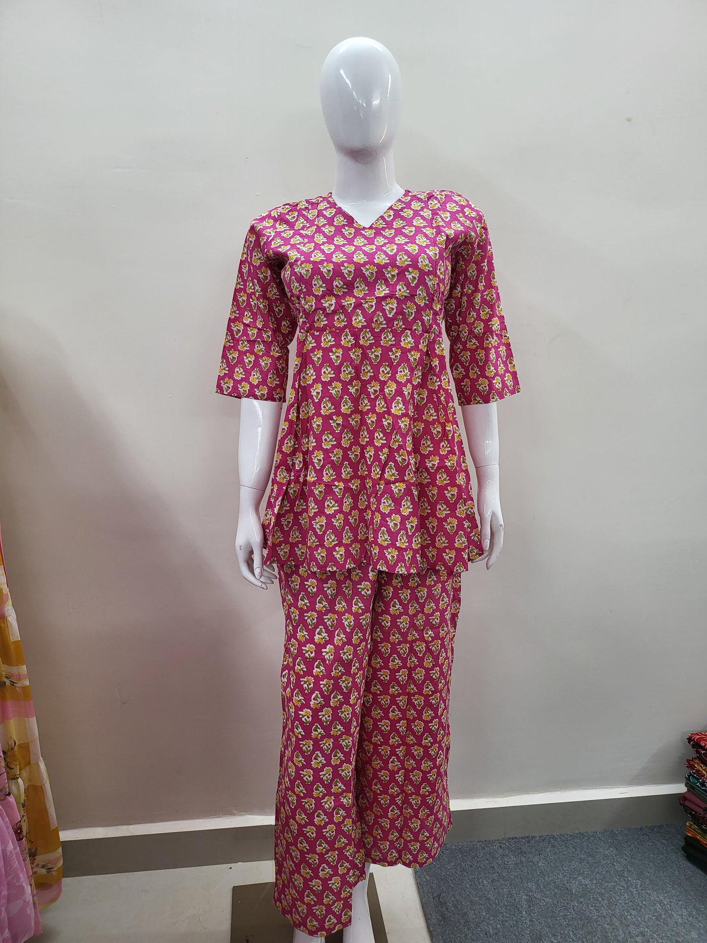 Feeding co-ord sets pink ylw