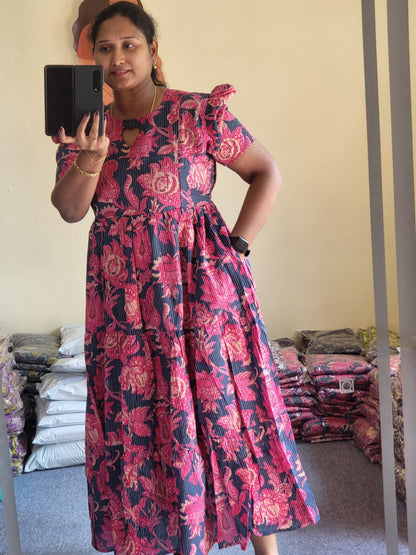 Kathawork feeding kurtis pink/ blu