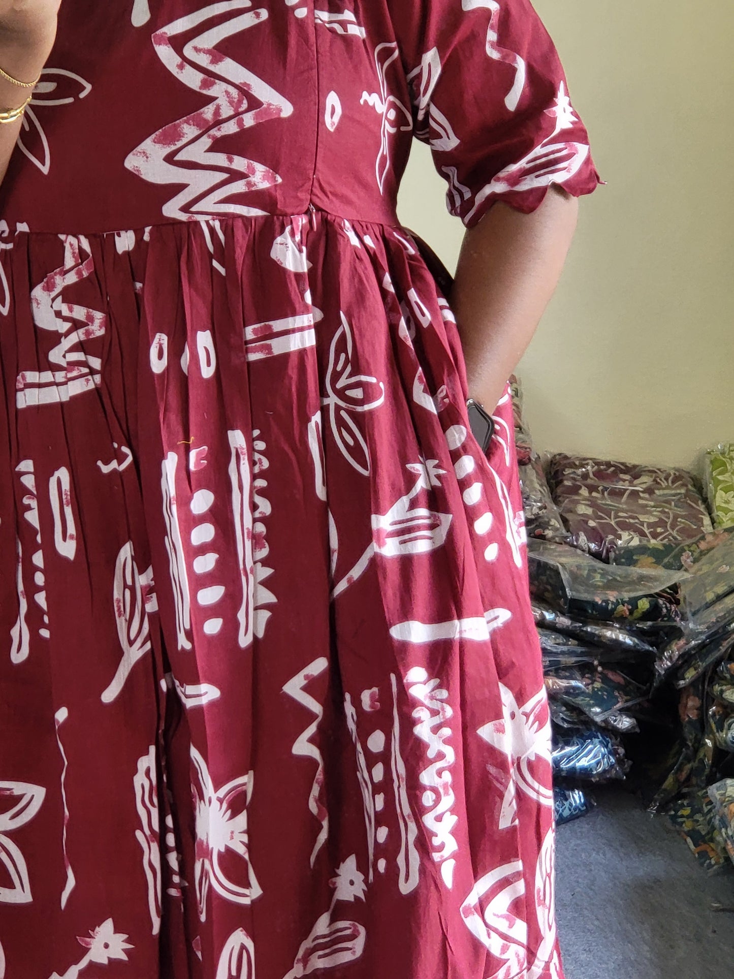 Plus size feeding kurtis meroon