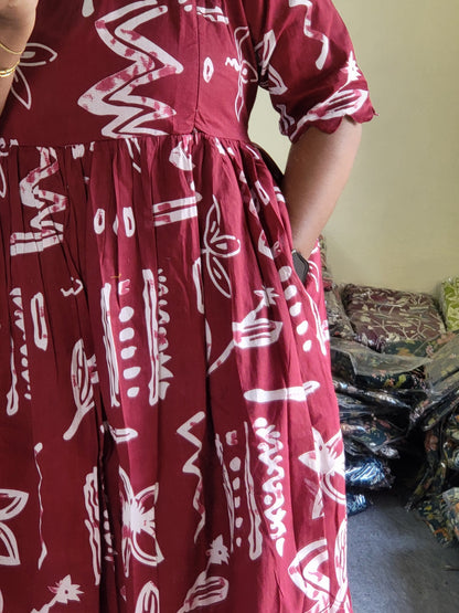 Plus size feeding kurtis meroon