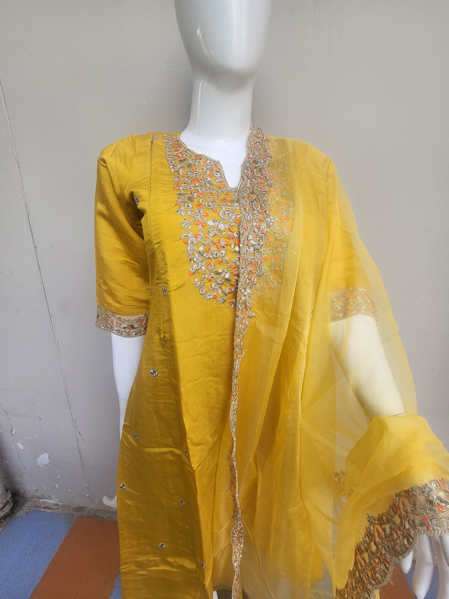 Festive party wear feeding 3pc sets yellow