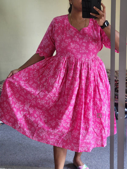 Plus size feeding kurtis pink