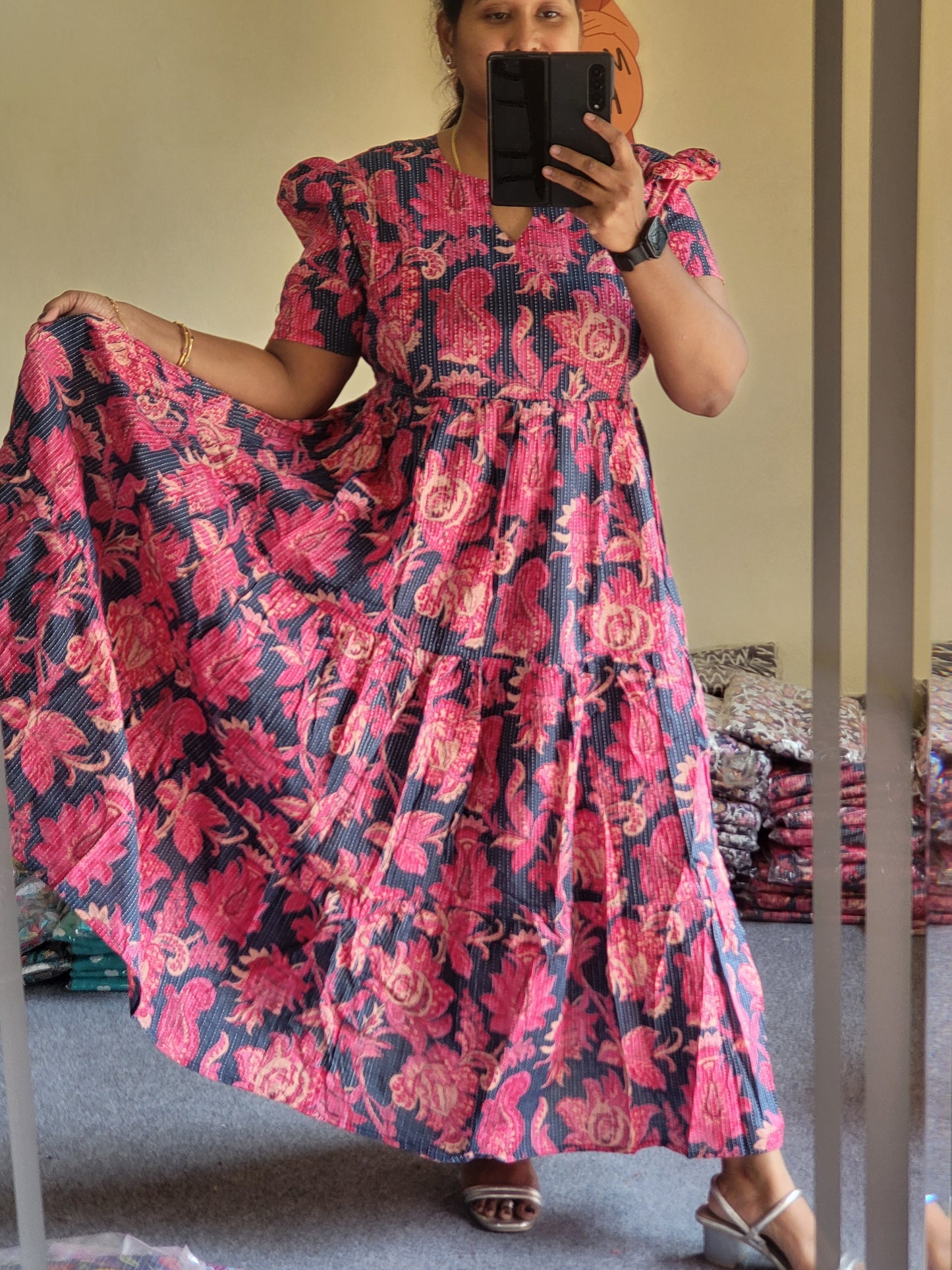 Kathawork feeding kurtis pink/ blu