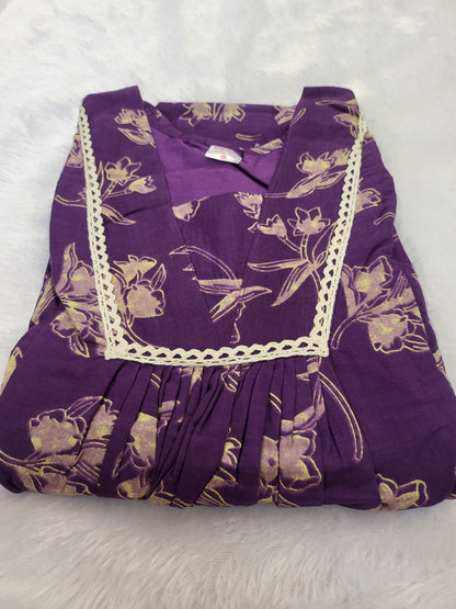A line lace feeding purple