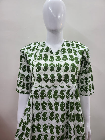 FEEDING CO-ORD SET wht /grn