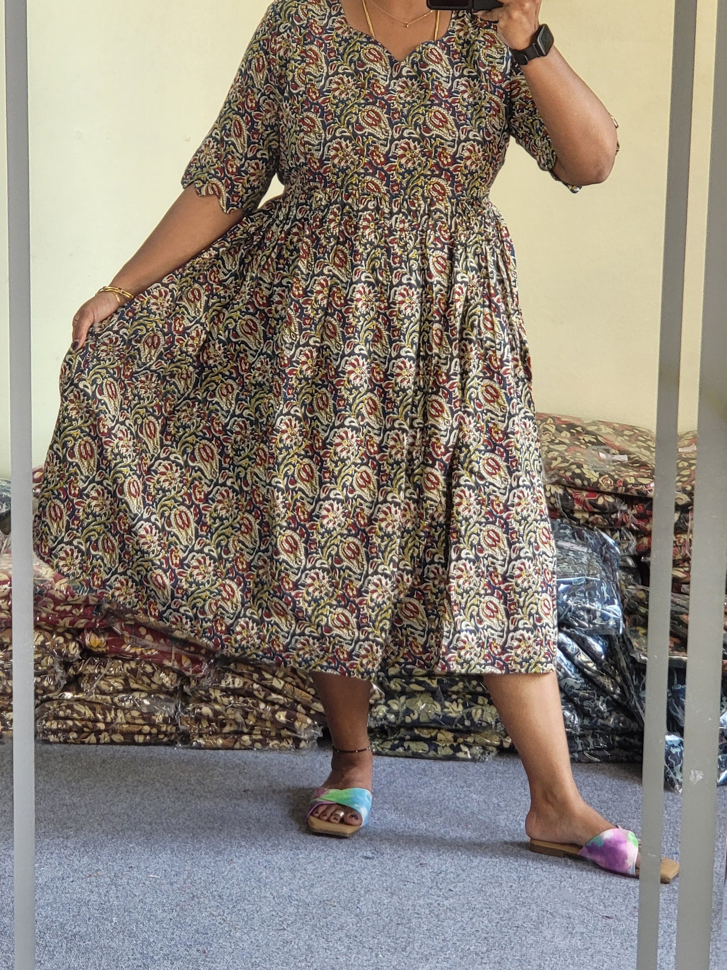 Plus size feeding kurtis blu Kalamkaari