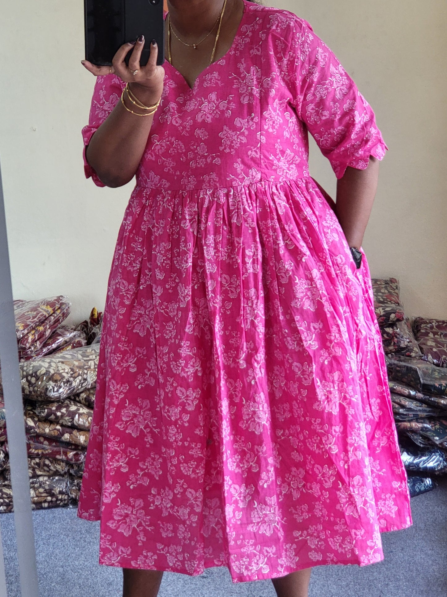 Plus size feeding kurtis pink