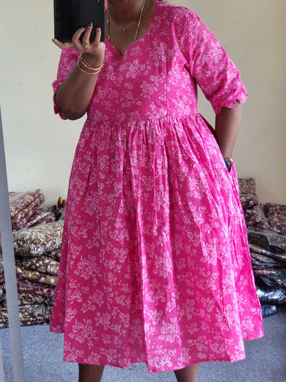 Plus size feeding kurtis pink