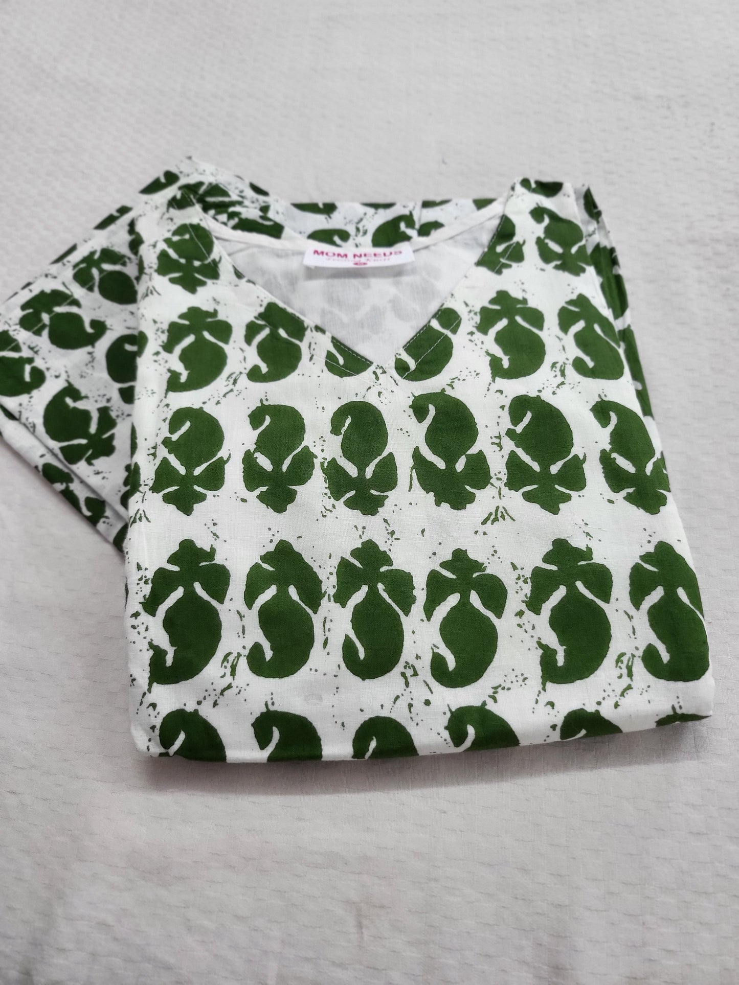 FEEDING CO-ORD SET wht /grn