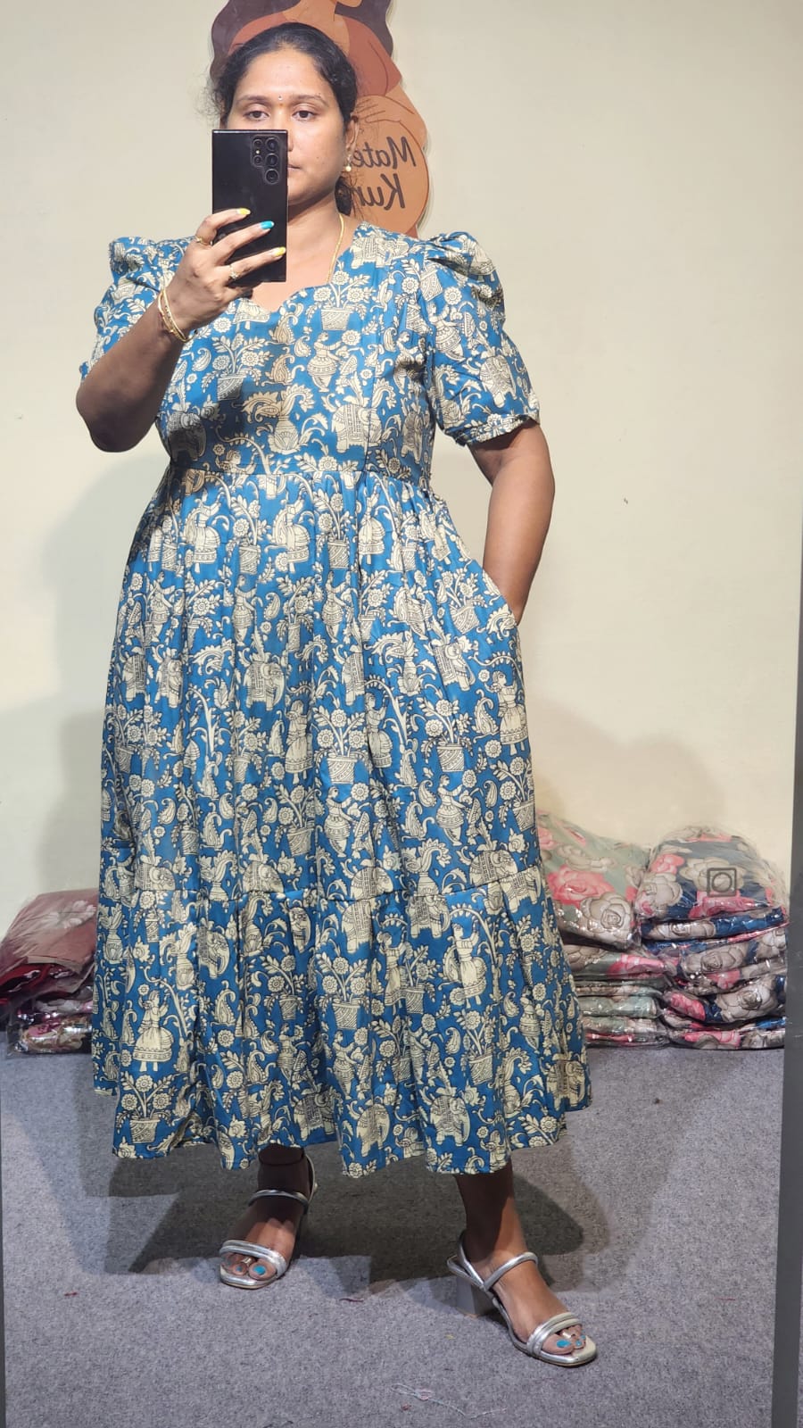 Kalamkaari print feeding kurtis krishna