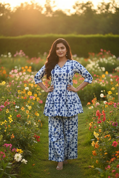 Feeding co-ord sets batik blue