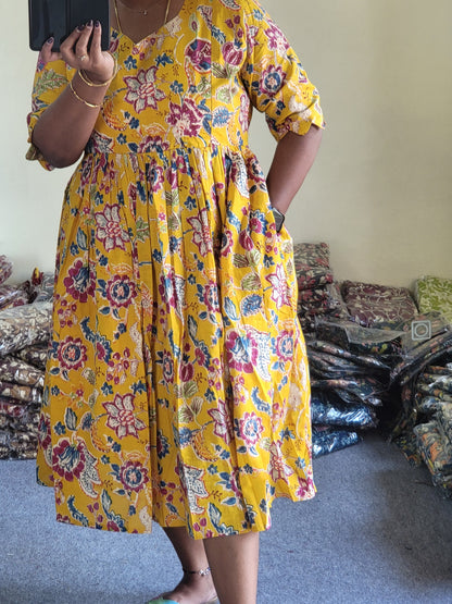 Plus size feeding kurtis yellow