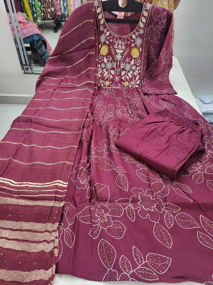 3pc set embroidery mr253