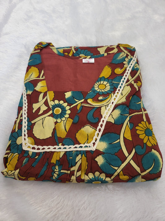 A-line lace feeding mrn Kalamkaari