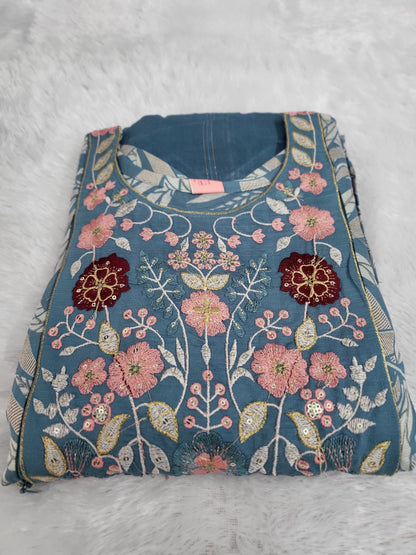 3pc set embroidery ash