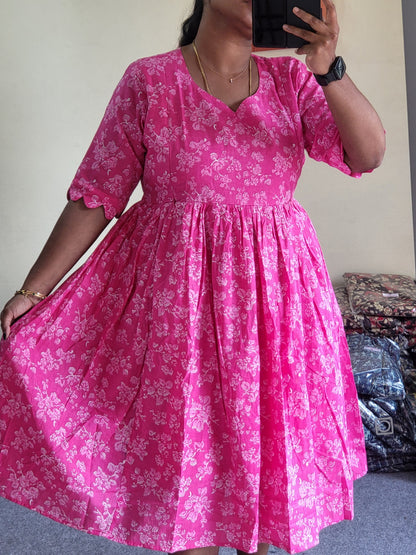 Plus size feeding kurtis pink