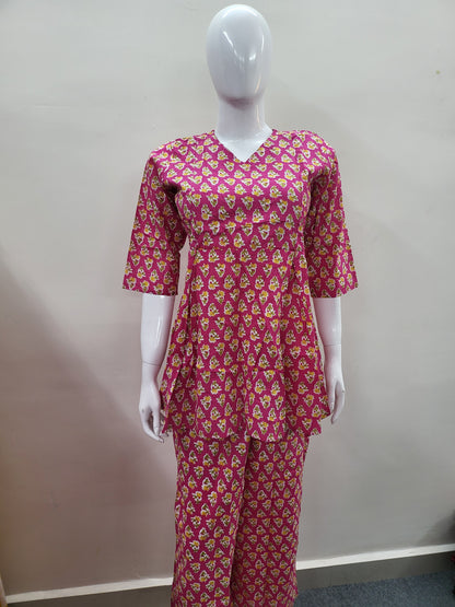 Feeding co-ord sets pink ylw