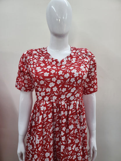 Delta crepe feeding Kurtis red