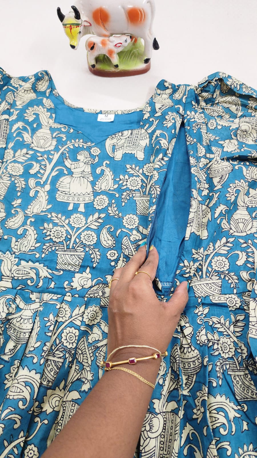 Kalamkaari print feeding kurtis krishna