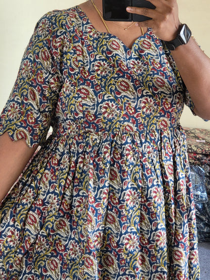 Plus size feeding kurtis blu Kalamkaari
