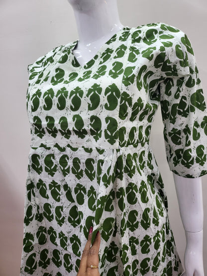 FEEDING CO-ORD SET wht /grn