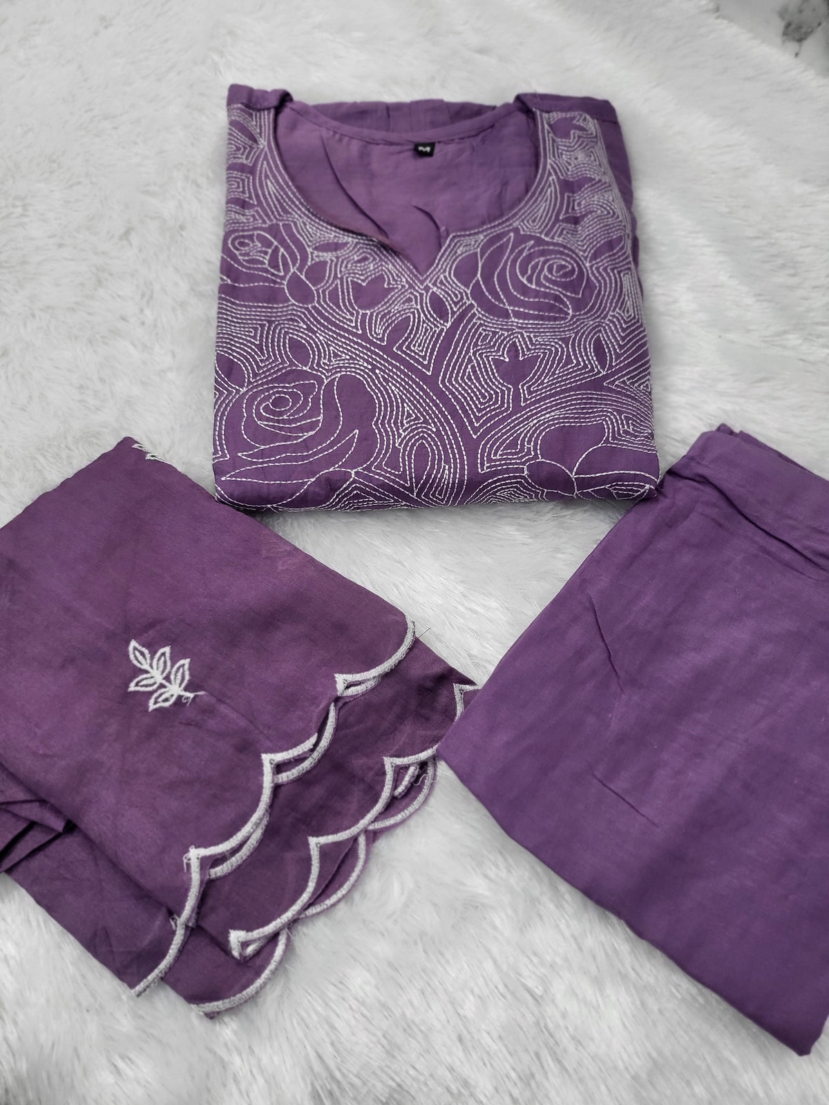 3pc sets embroidery lavender103