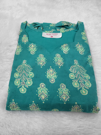Chanderi silk feeding frocks seagrn 31457