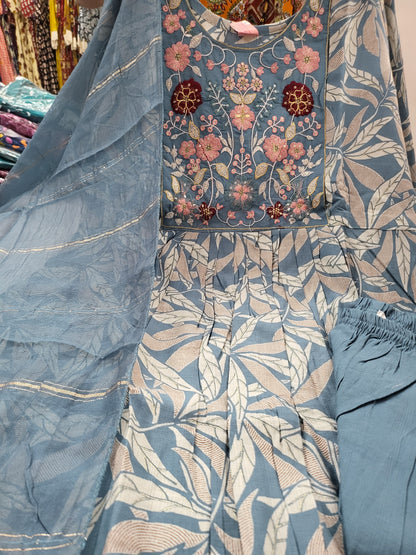 3pc set embroidery ash