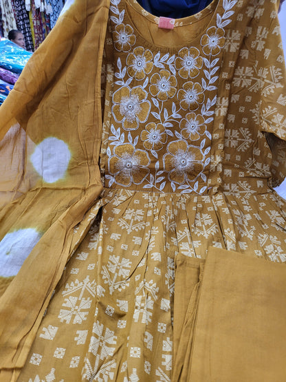 3pc set embroidery ylw6