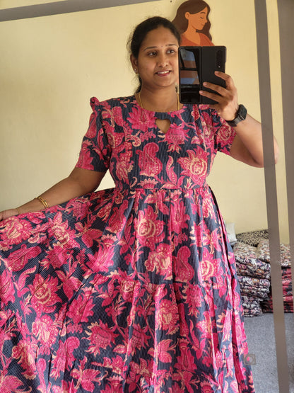 Kathawork feeding kurtis pink/ blu