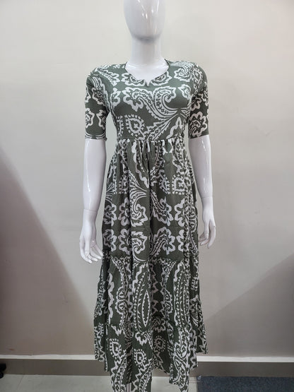 Deltacrepe feeding kurtis grn / wht