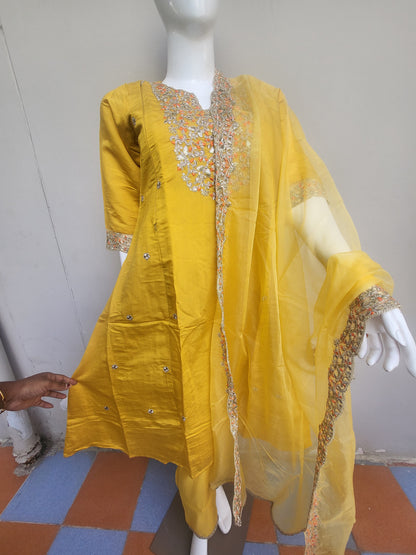 Festive party wear feeding 3pc sets yellow