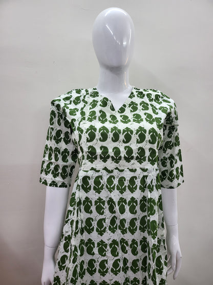 FEEDING CO-ORD SET wht /grn