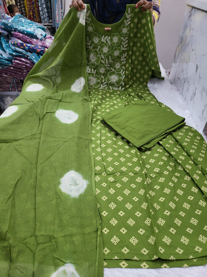3pc set embroidery grn1