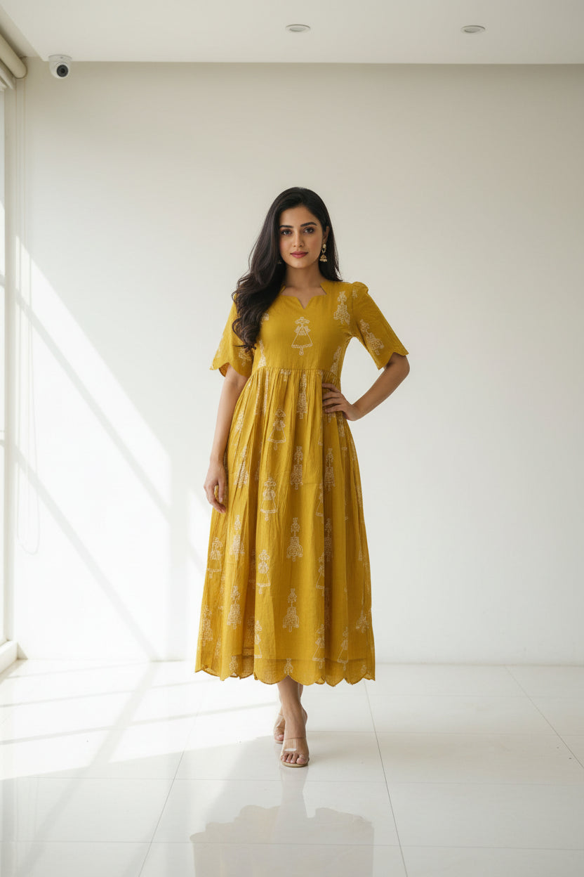 Feeding cutwork Anarkali doll