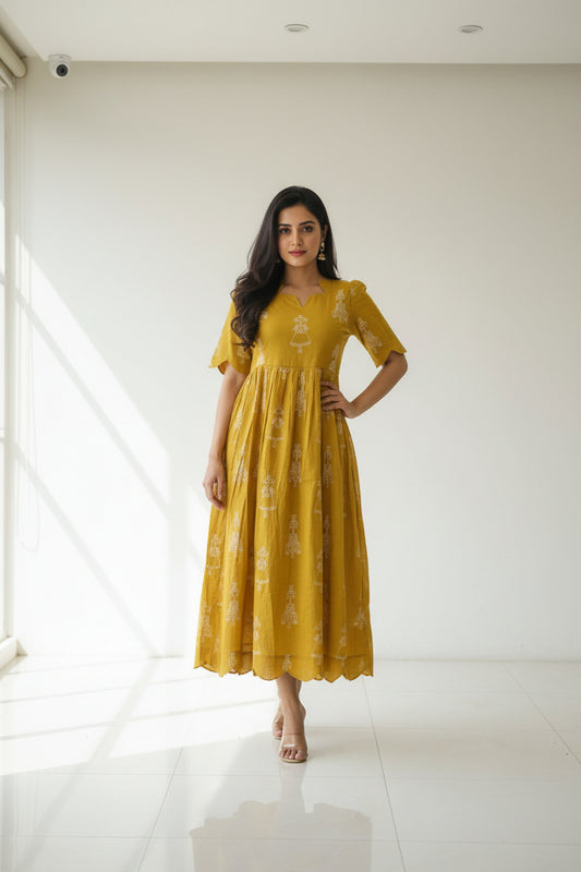 Feeding cutwork Anarkali doll