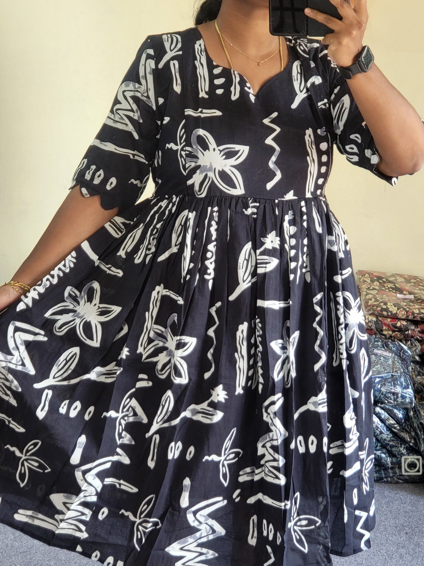 Plus size feeding kurtis black