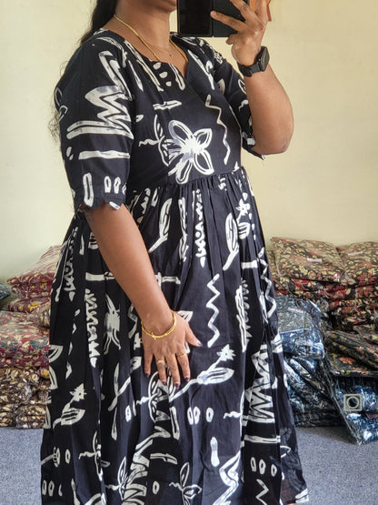 Plus size feeding kurtis black