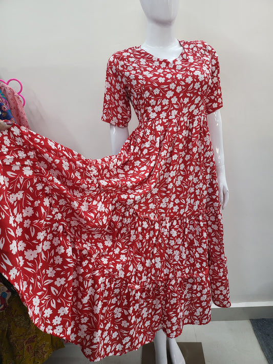 Delta crepe feeding Kurtis red