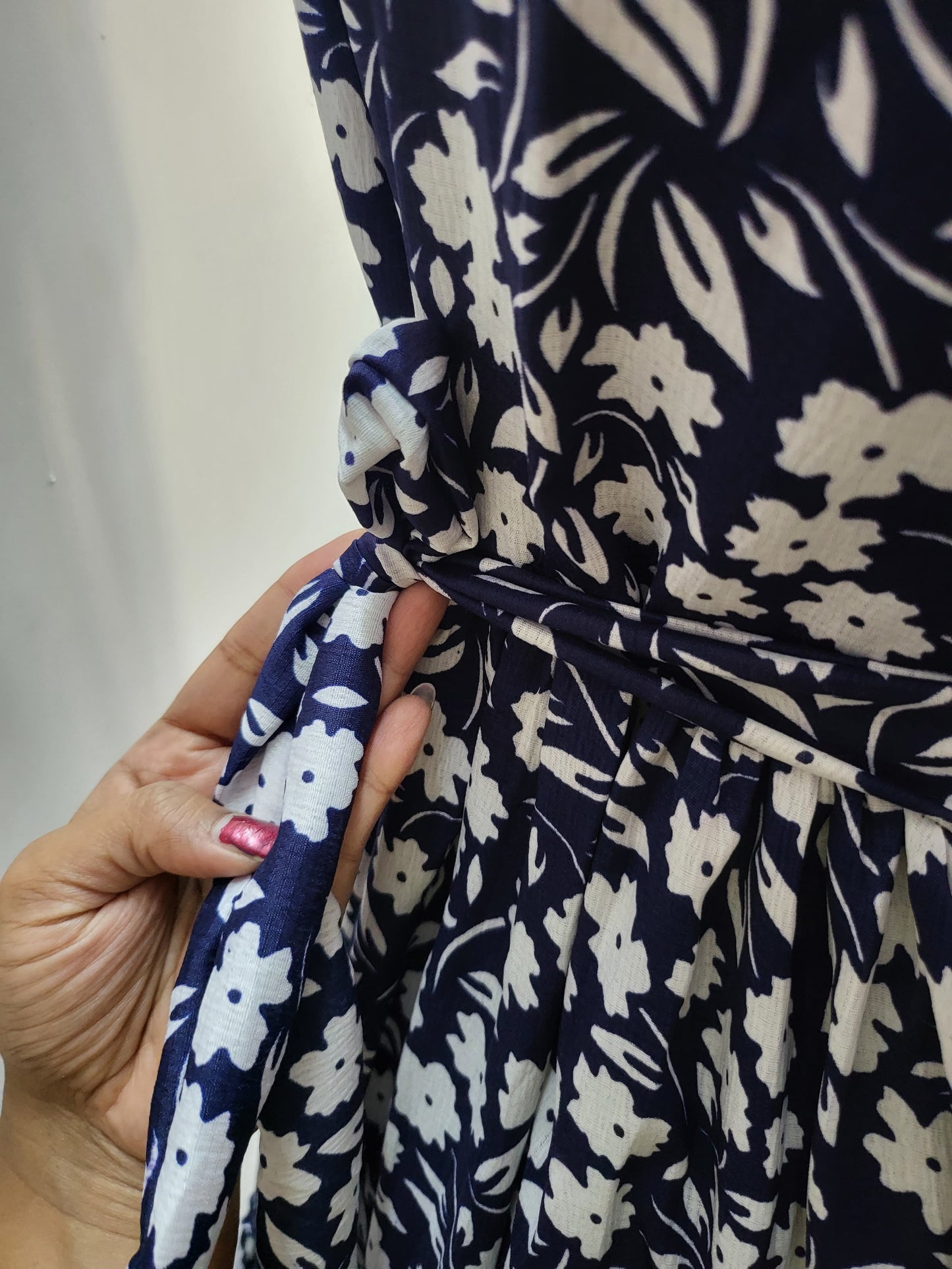 Delta crepe feeding Kurtis blu/ wht