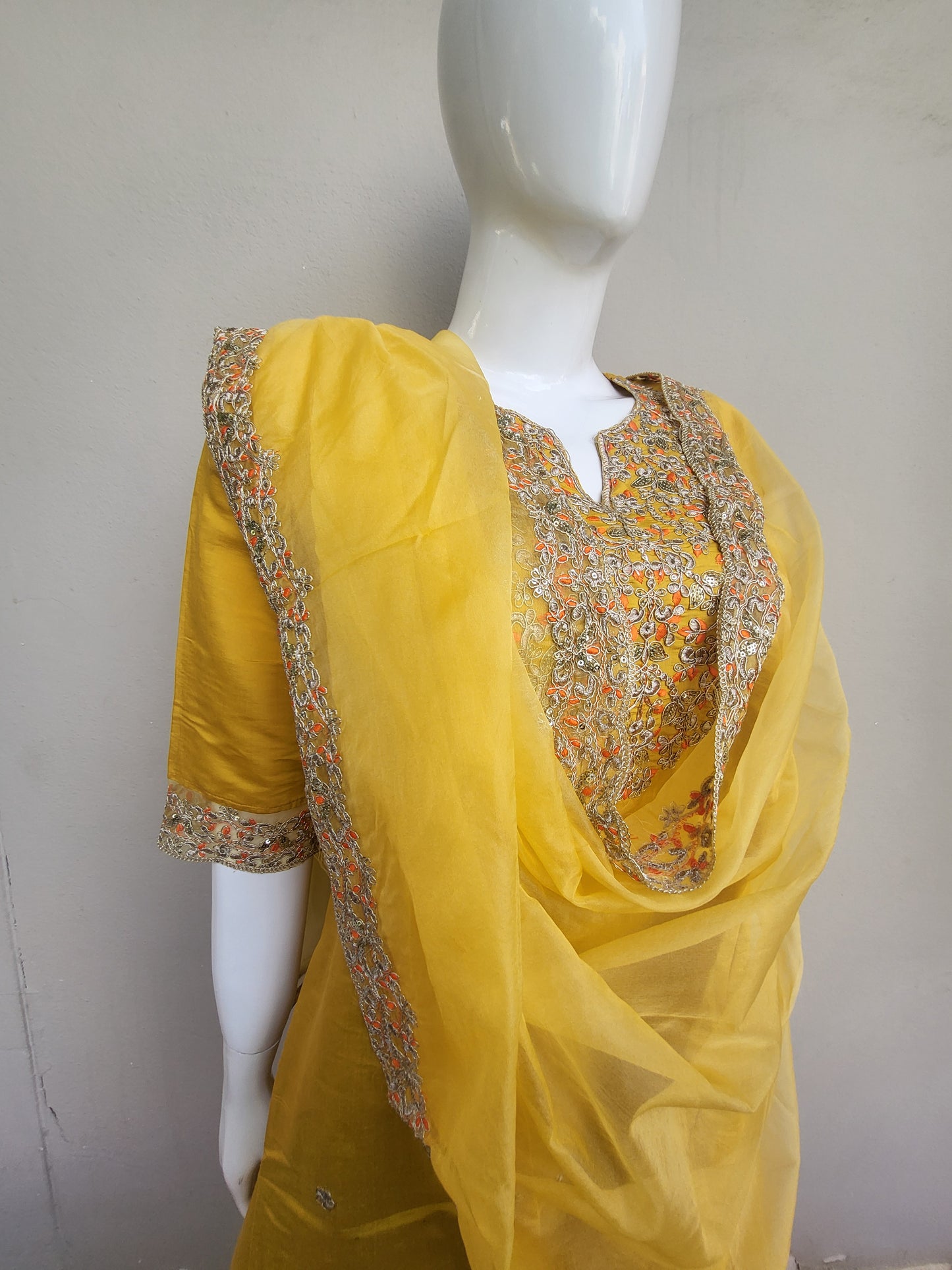 Festive party wear feeding 3pc sets yellow