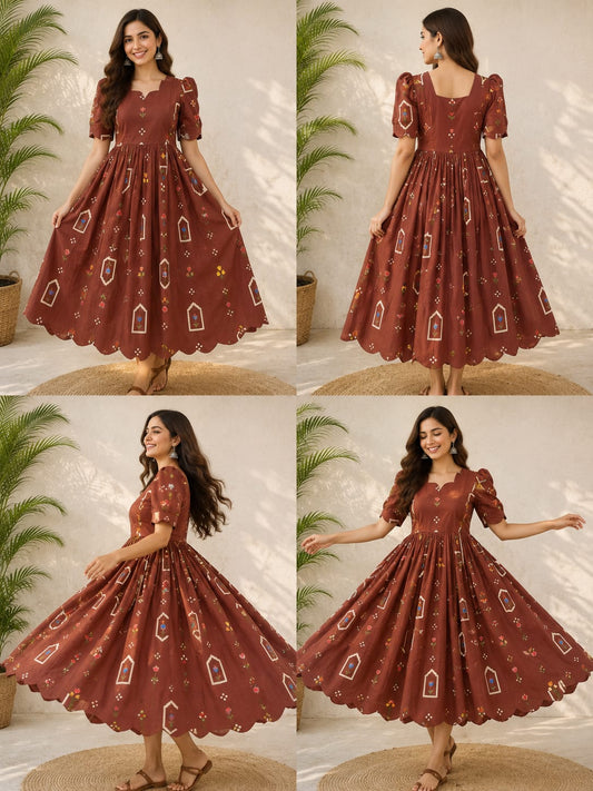 Feeding cutwork Anarkali 66