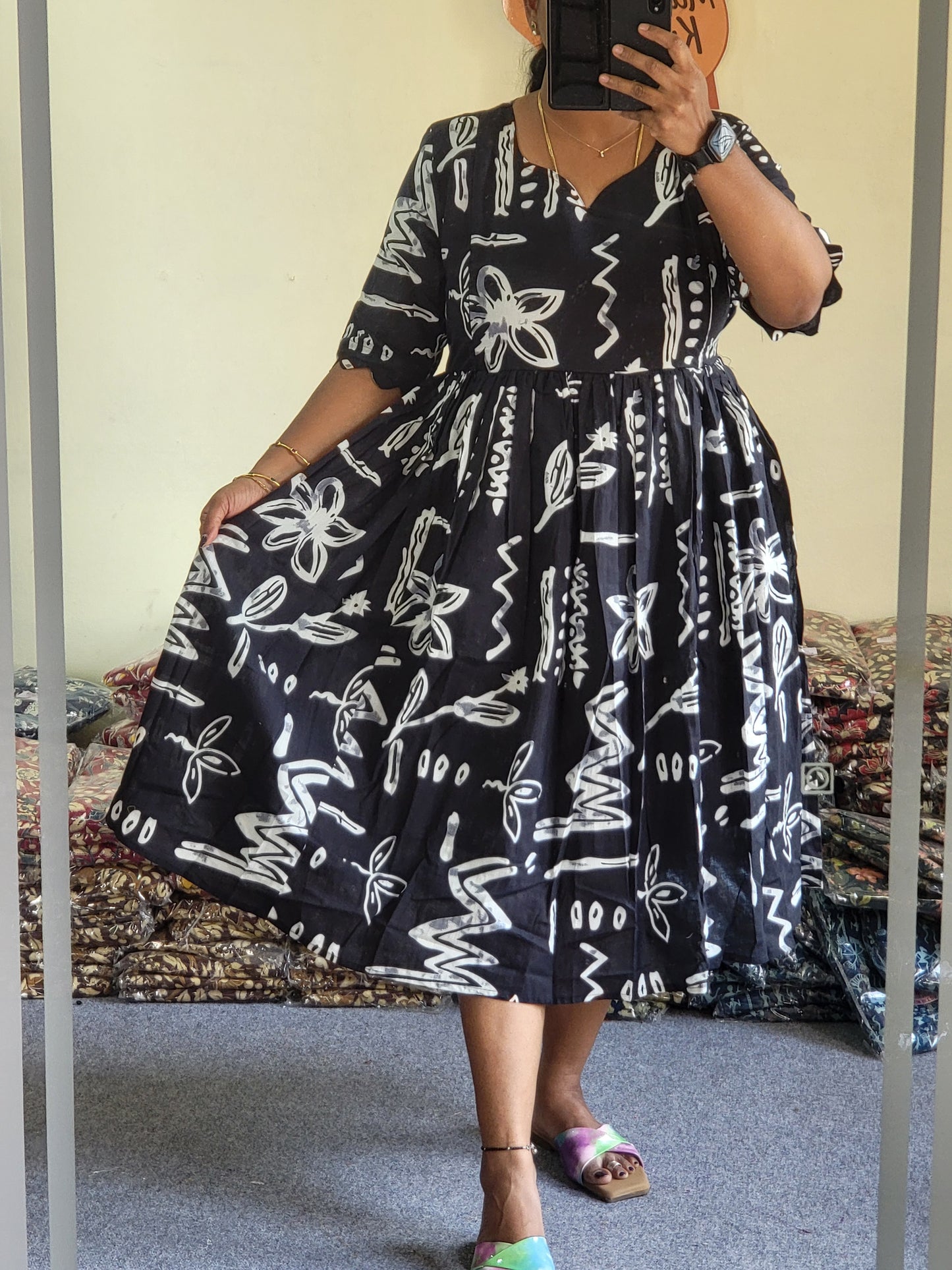 Plus size feeding kurtis black