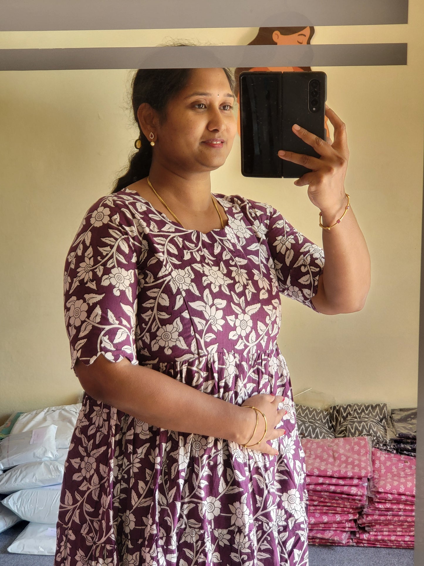 Kalamkaari feeding kurtis KLF2