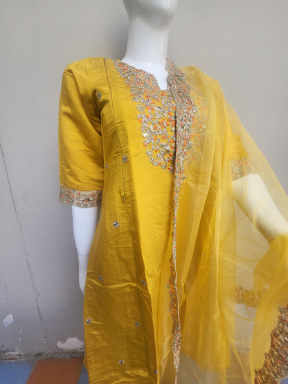 Festive party wear feeding 3pc sets yellow